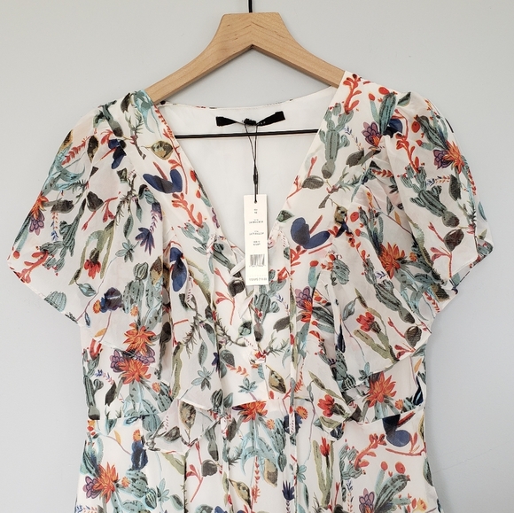 Walter Baker Cactus Bloom Sandra Dress Ruffle Maxi Size 10 - Picture 3 of 6